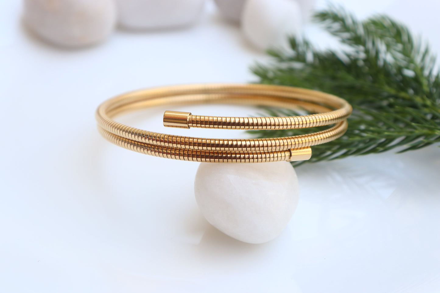 Golden Spiral Cuff Bracelet