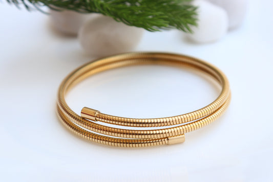 Golden Spiral Cuff Bracelet