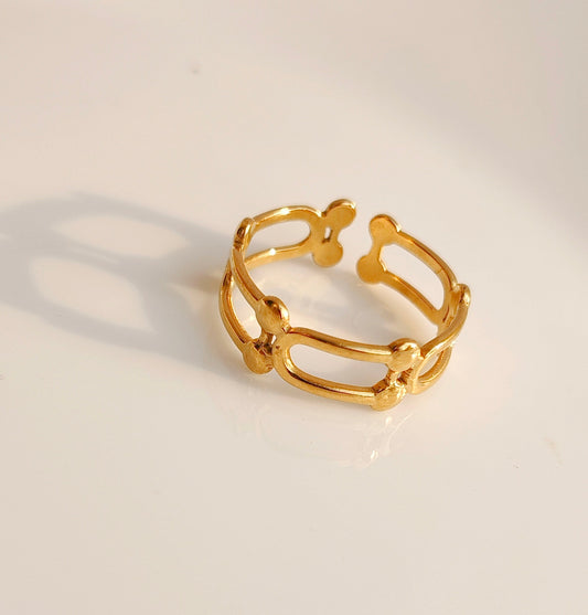 Adjustable Golden Lattice Ring