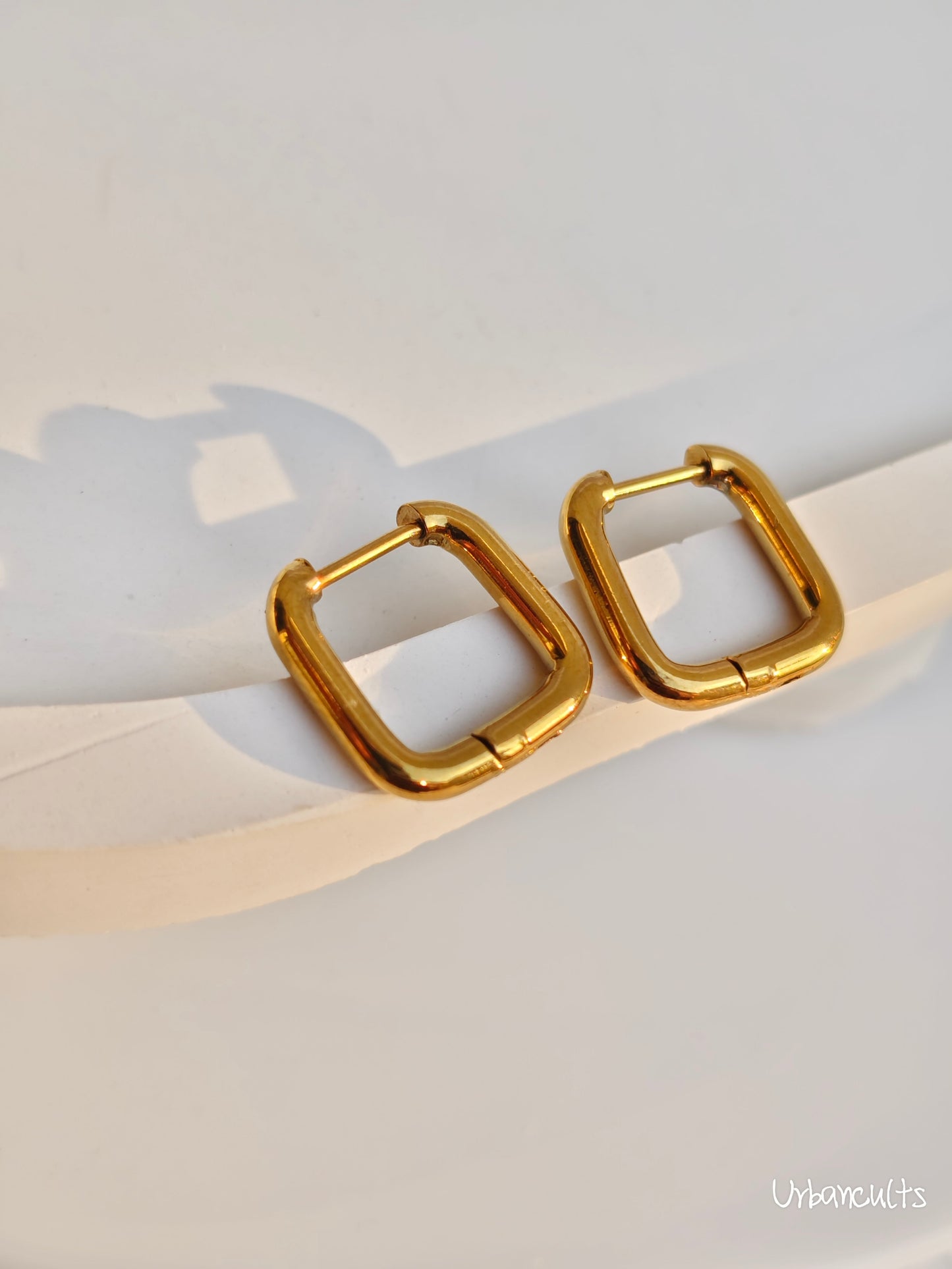 Square Huggie Hoops