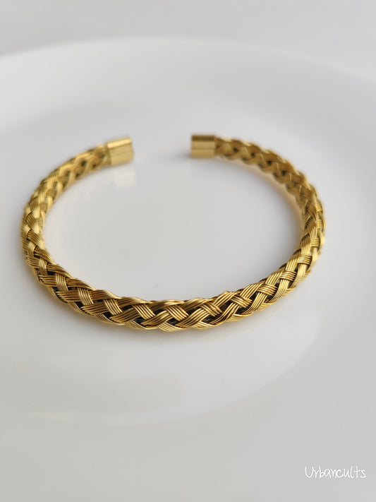 Golden Braided Cuff