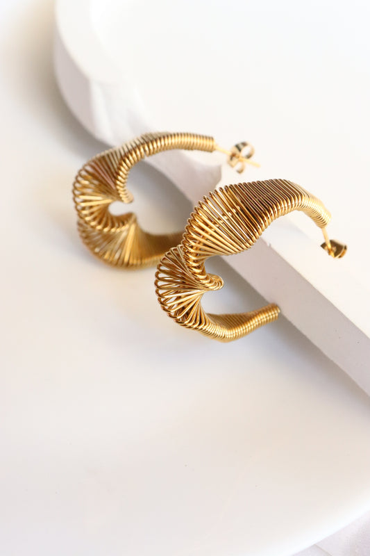 Gold Swirl Hoops